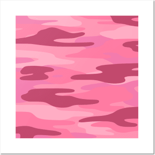 Pink Camo pattern Posters and Art